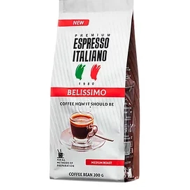Кофе Espresso Italiano Belissimo зерно 200 г фото