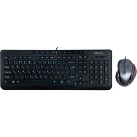 Клавиатура + Мышка проводные USB Delux DLD-6220OUB, Black фото