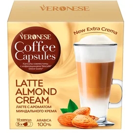 Капсулы кофейные Veronese Latte Almond Cream, для Dolce Gusto 10 шт, 8180 фото