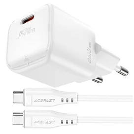 Адаптер питания ACEFAST, 1*USB-C, mini PD30W GaN, white (A77wt - ACEFAST) фото