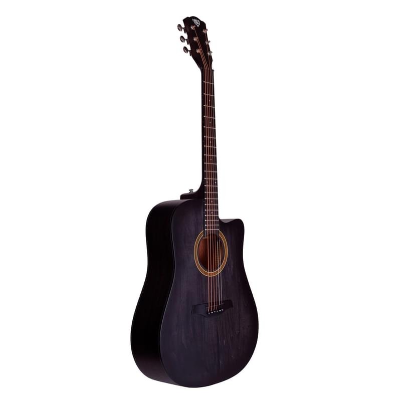Акустическая гитара ROCKDALE Aurora D1 C BK, дредноут с вырезом, прозрачный черный, матовое покрыт. - фото #1