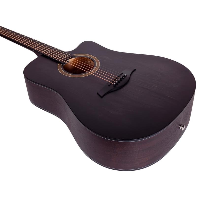 Акустическая гитара ROCKDALE Aurora D1 C BK, дредноут с вырезом, прозрачный черный, матовое покрыт. - фото #3