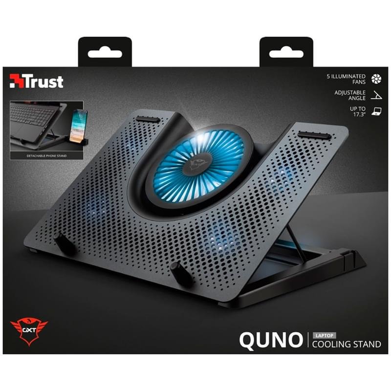 Охлаждающая подставка для ноутбука Trust GXT 1125 Quno до 17.3", Чёрный - фото #6