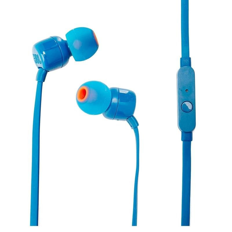 Микрофоны бар қыстырмалы құлаққап JBL JBLT110, Blue - фото #0