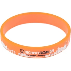 Силиконовый браслет Technodom "City with TD Logo", Orange/White (Bracelets_TD5) фото