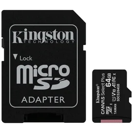 Карта памяти MicroSD 64GB Kingston Canvas Select Plus, UHS-I 100MB/s, Class 10 (SDCS2/64GB) фото