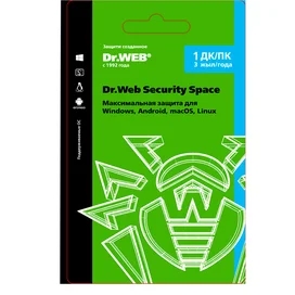 Dr.Web Security Space, 1 устройство на  3 года (LHW-BK-36M-1-A3) (ESD) фото