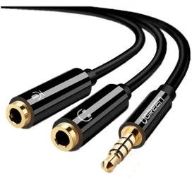 Аудиокабель Ugreen 3.5mm male to 2 Female Audio Cable ABS Case. Black, 30620 (AV141) фото