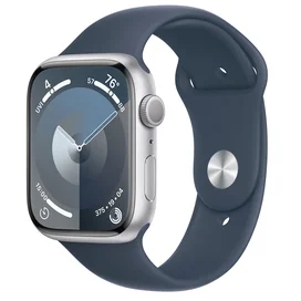 Смарт Часы Apple Watch Series 9, 45mm Silver Aluminium Case with Storm Blue Sport Band - S/M (MR9D3) фото